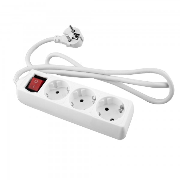 Base onlex blanca 3tomas cable/int.1,5mt