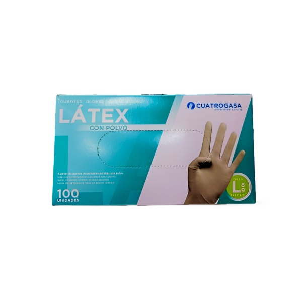 Cuatrogasa guantes de látex con polvo T-L