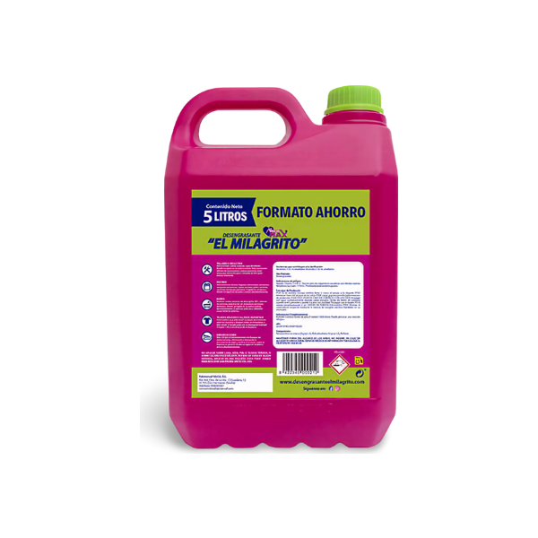 El Milagrito Desengrasante Multiusos 5L Pack de 2 und. **DESCUENTO EQUIVALENTE A LOS GASTOS DE ENVÍO (código GE)**