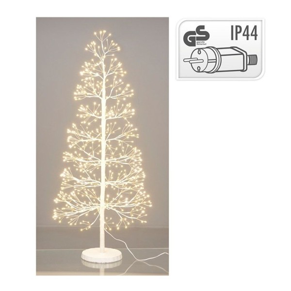 árbol de navidad dorado, uso exterior, blanco frío/cálido, 600 leds, 1 m